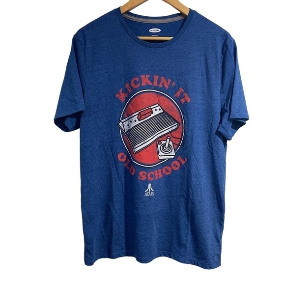 Atari tee shirt large old navy kickin it‎ old school blue red cotton polyester - Picture 1 of 4